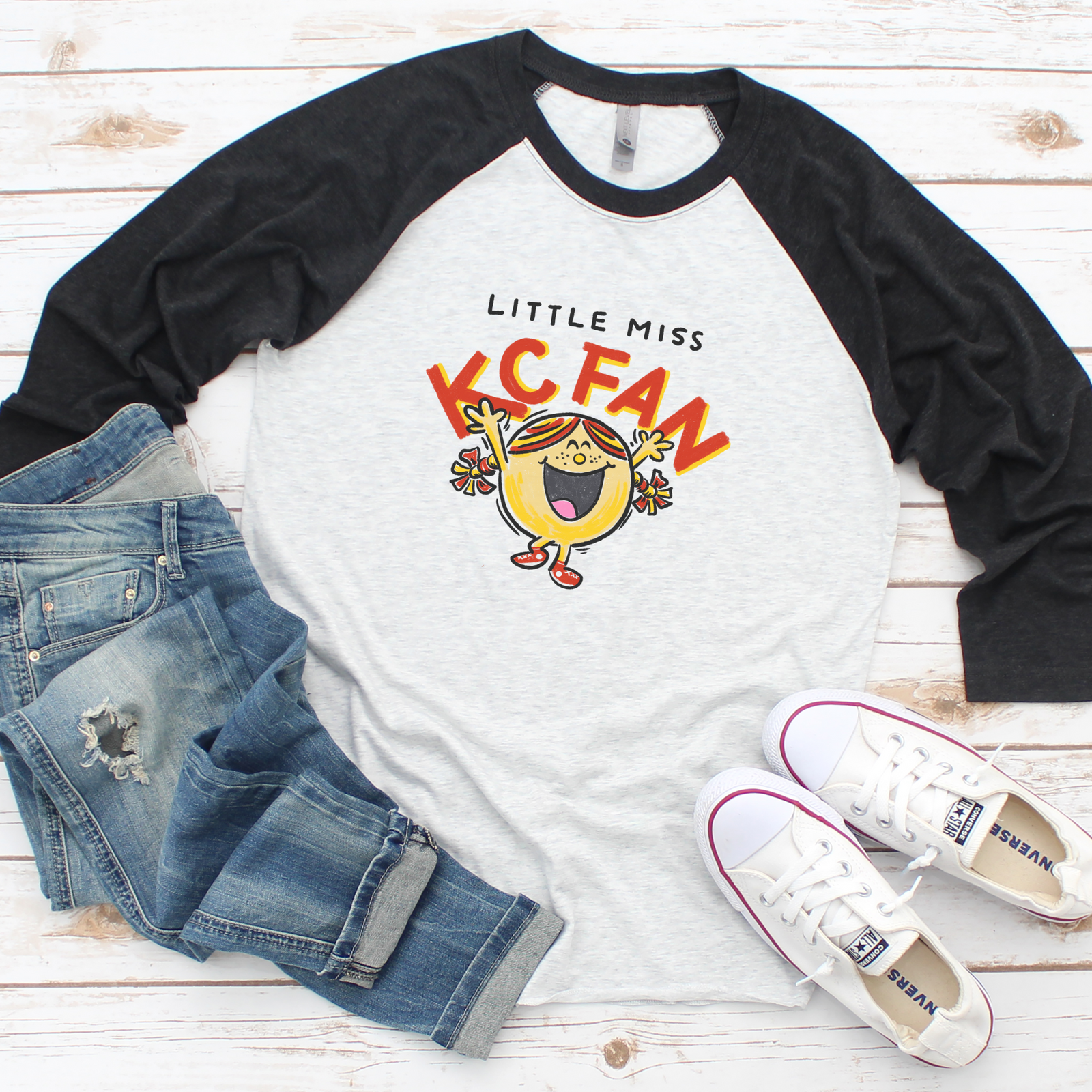 Little Miss KC Fan Raglan Tee