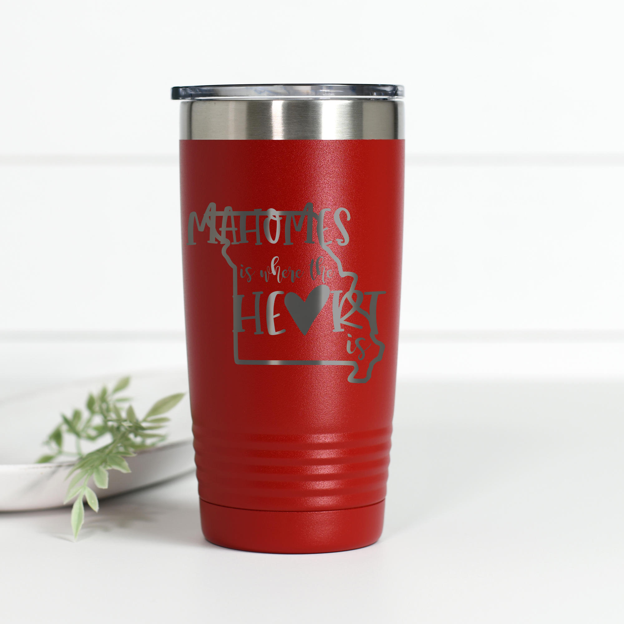Mahomes Is Where the Heart Is 20 oz Engraved Tumbler