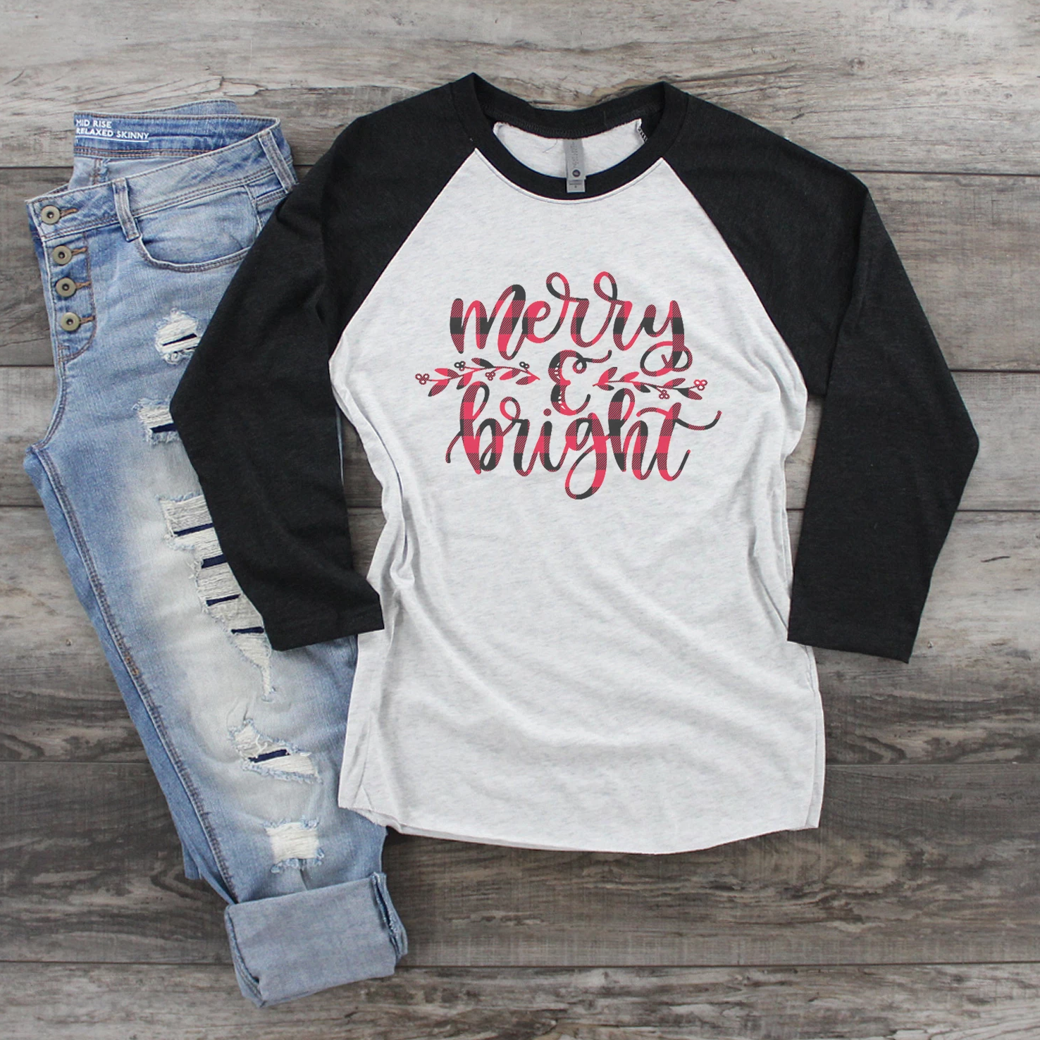 Merry and Bright Raglan Tee