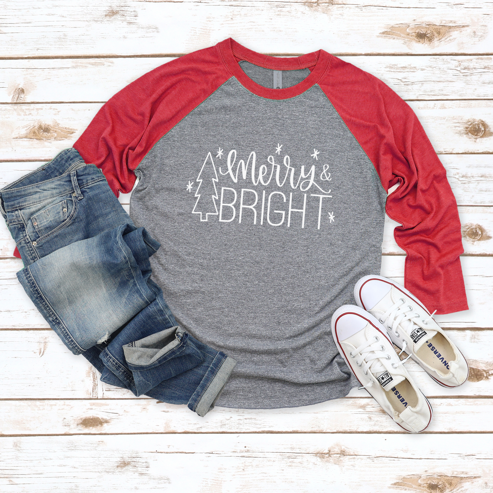 Merry and Bright Raglan Tee