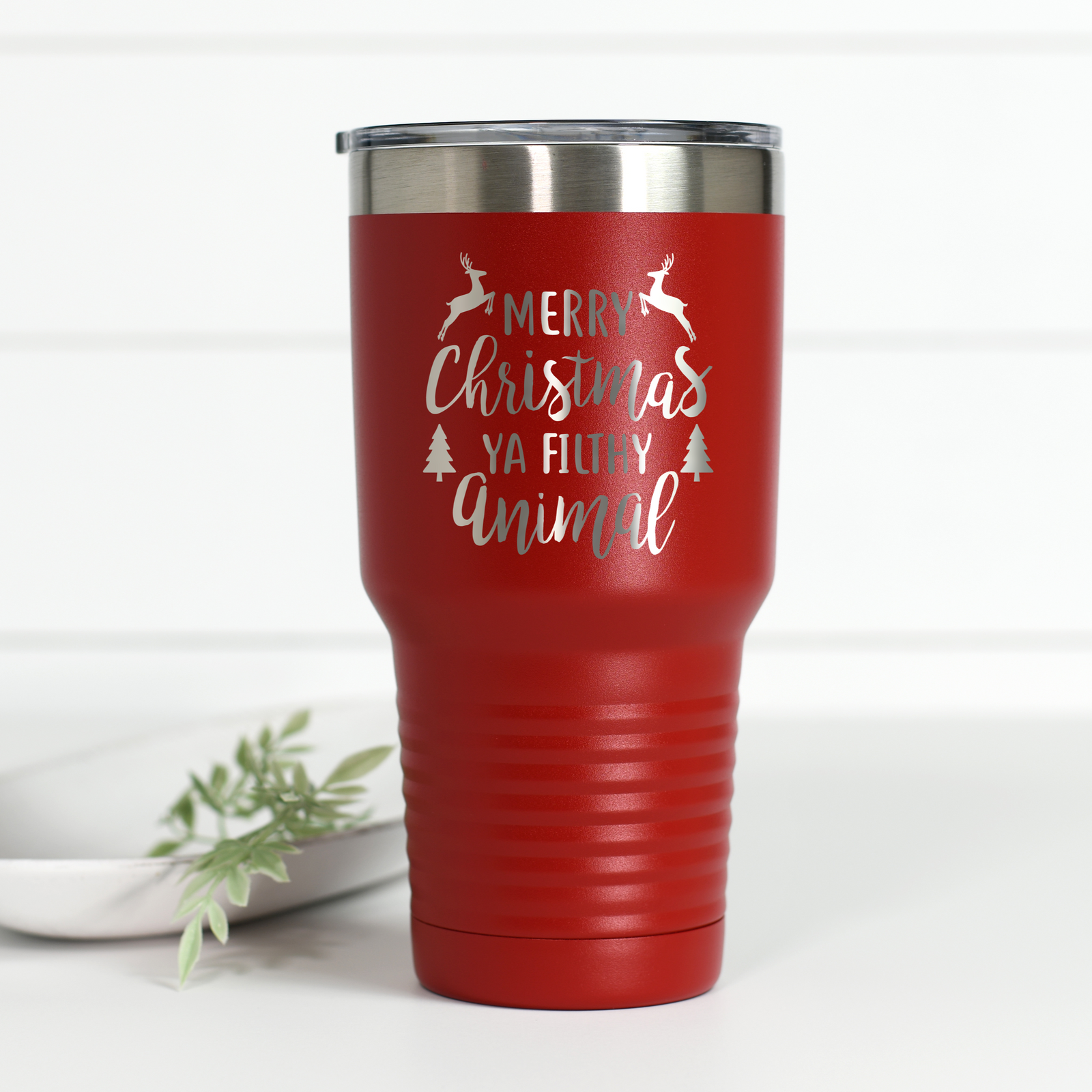 Merry Christmas Filthy Animal 30 oz Engraved Tumbler