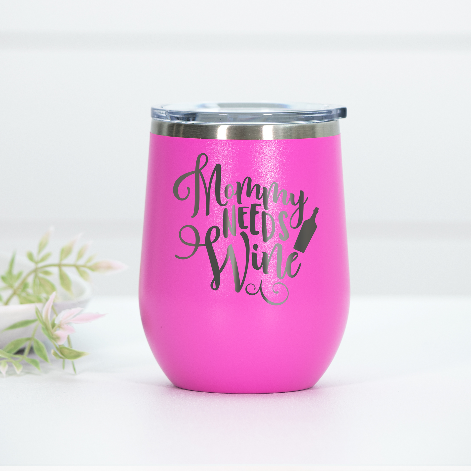 Mommy Needs Wine Engraved Wine Tumbler