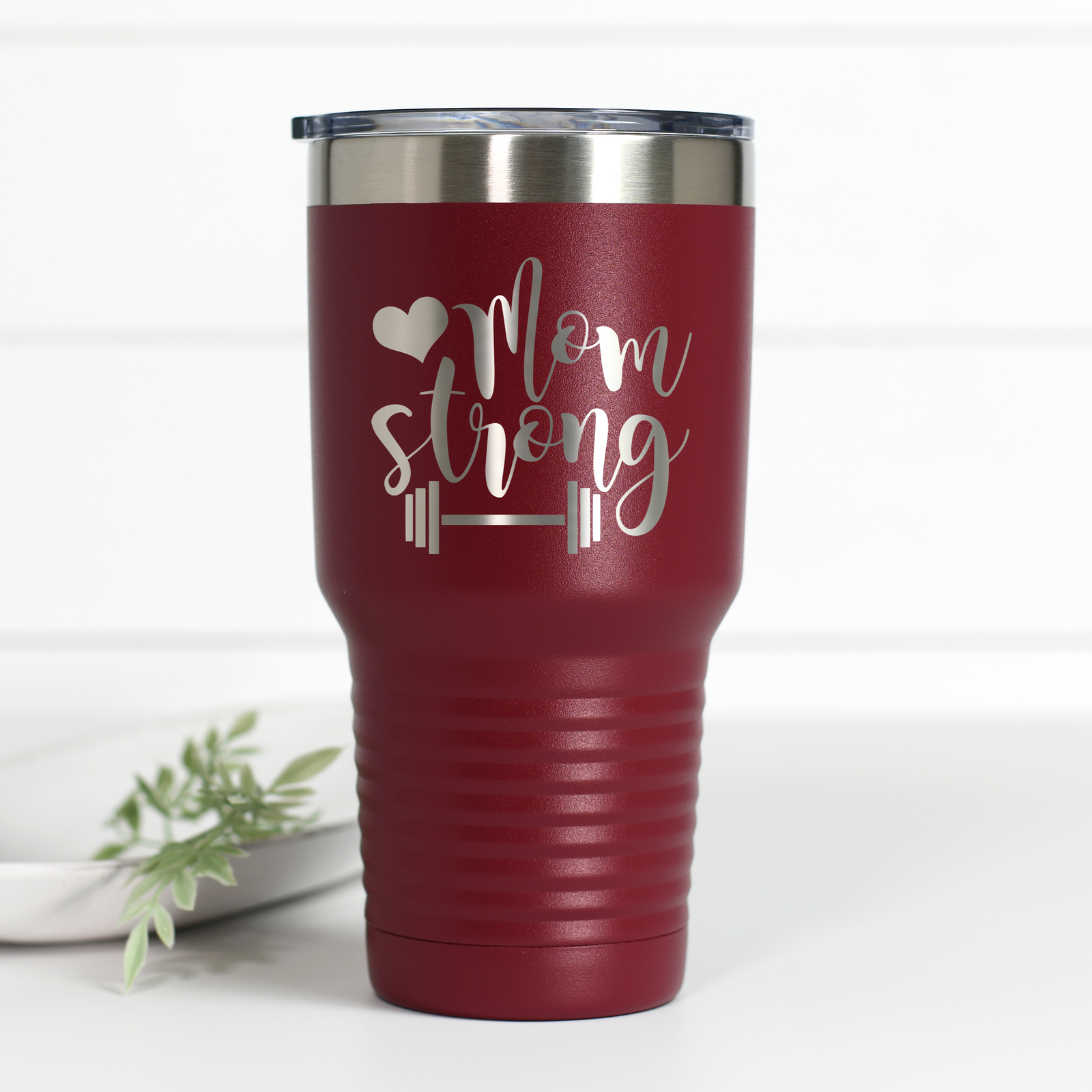 Mom Strong 30 oz Engraved Tumbler