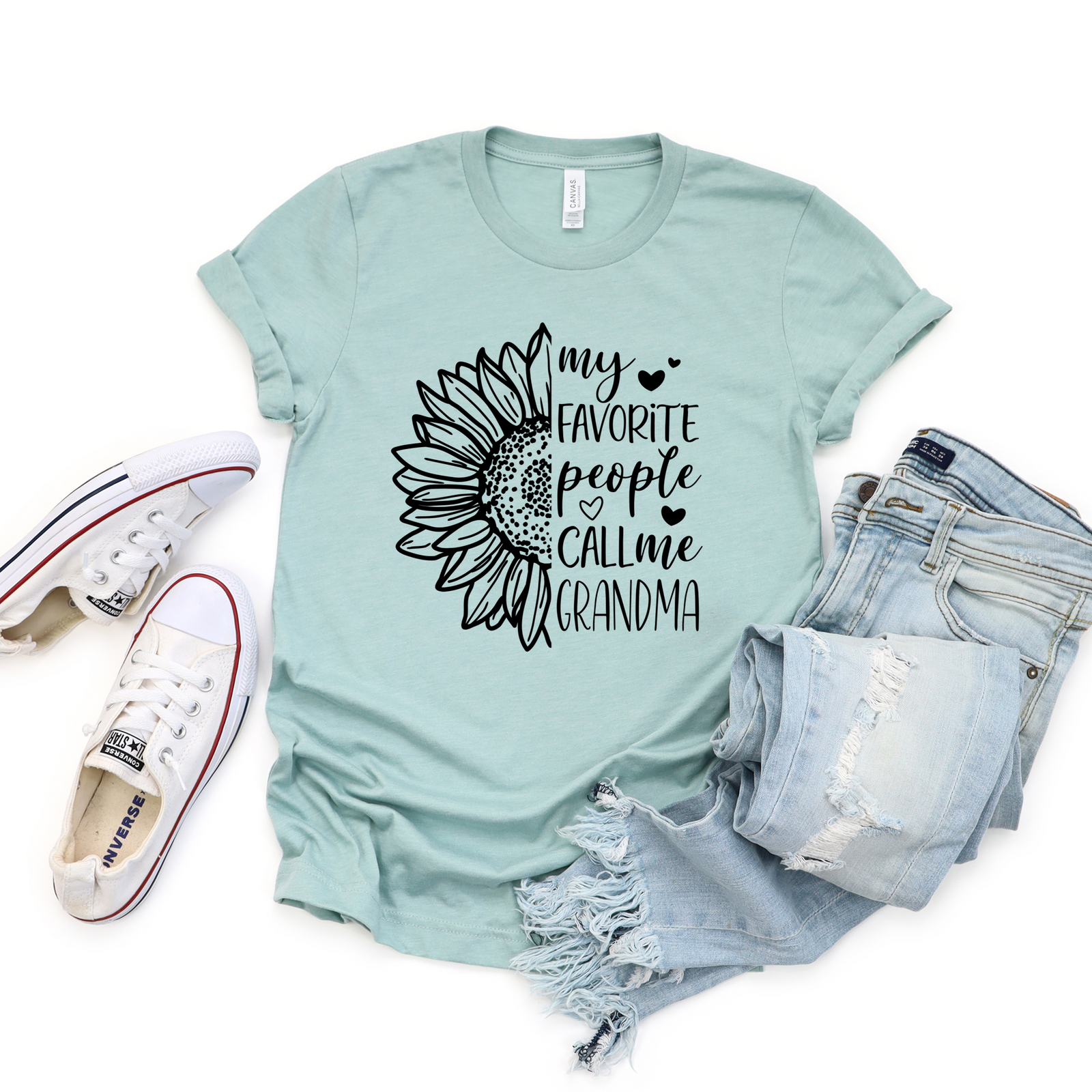 My Favorite People Call Me Grandma Sunflower Tee