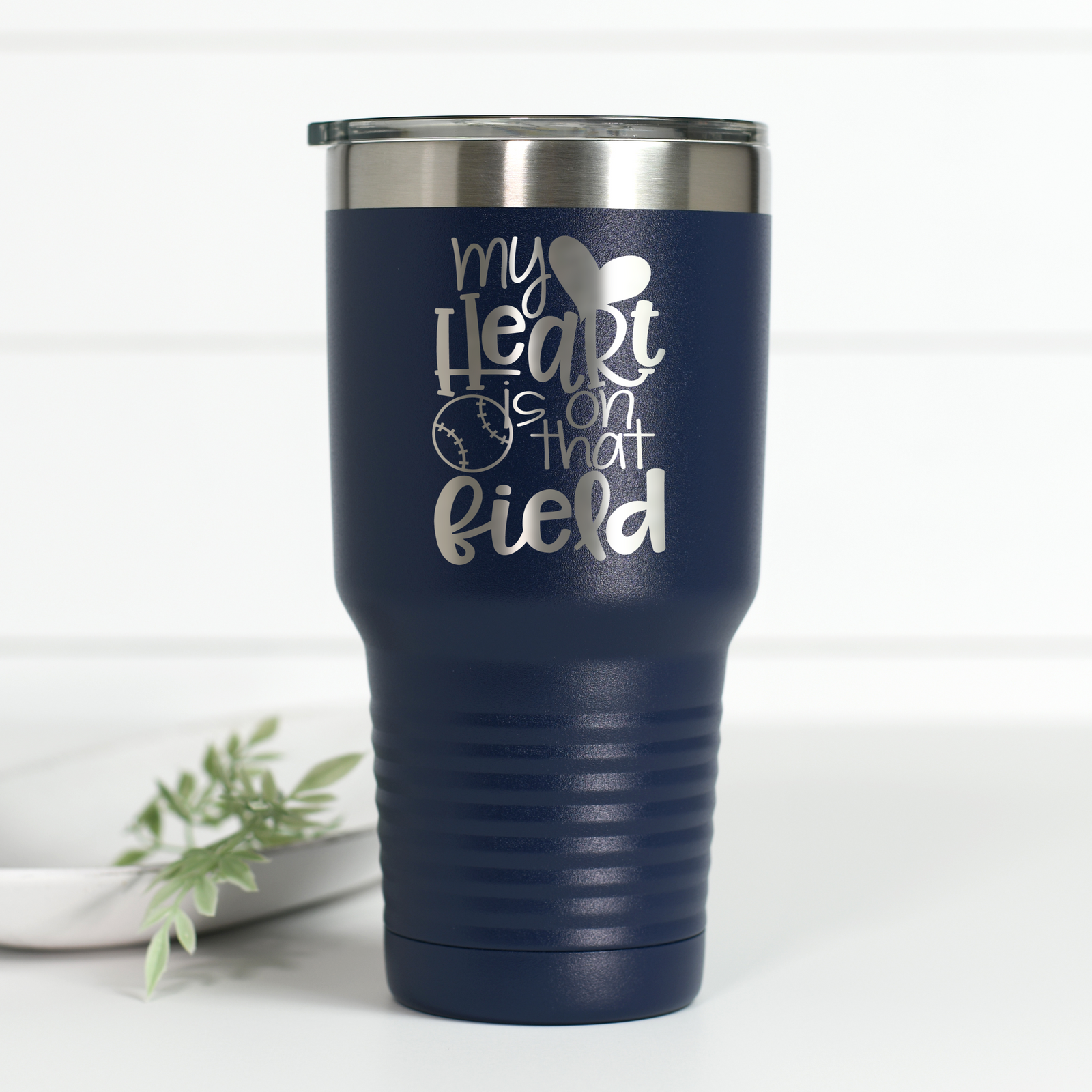 Heart On Field 30 oz Engraved Tumbler