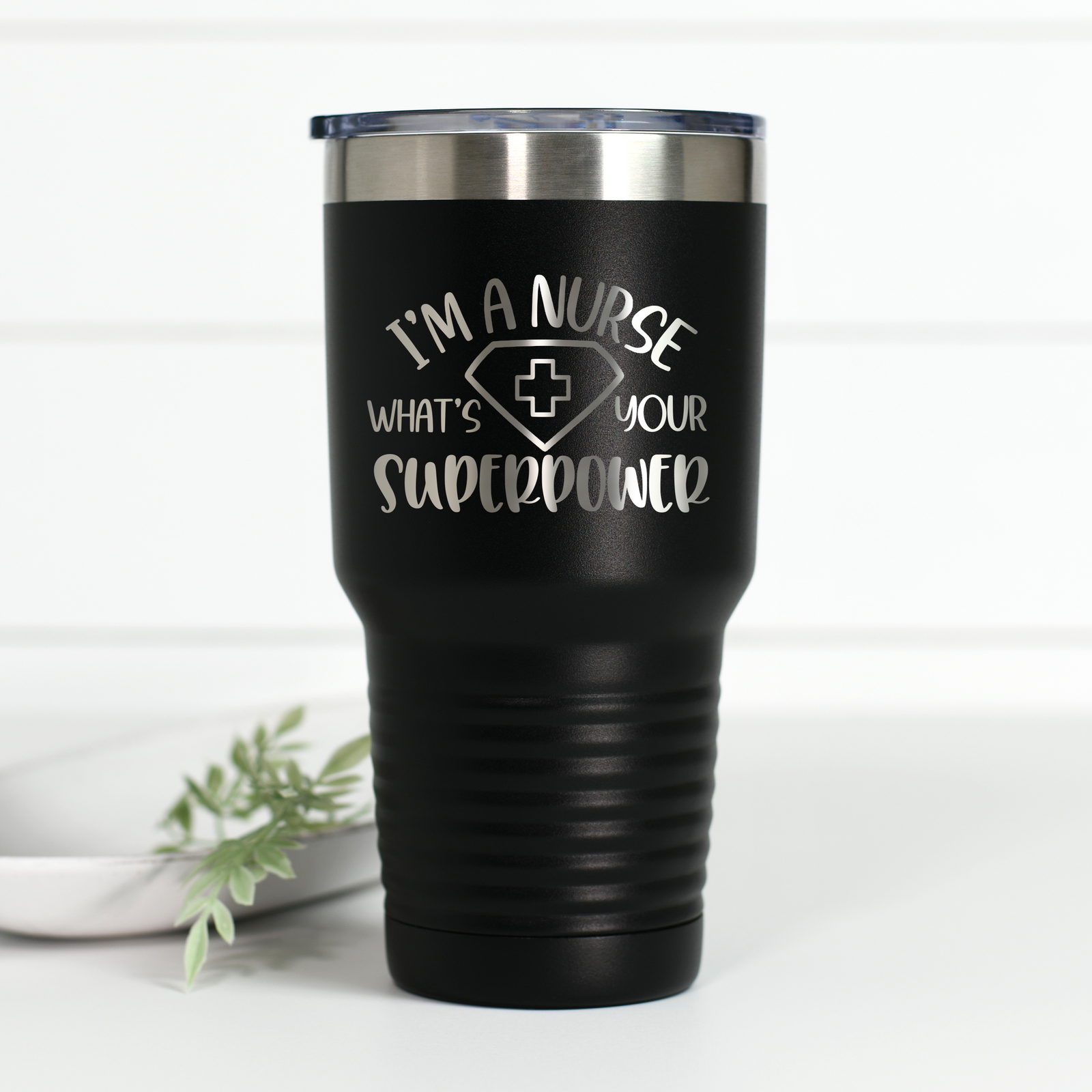Nurse Superpower 30 oz Engraved Tumbler