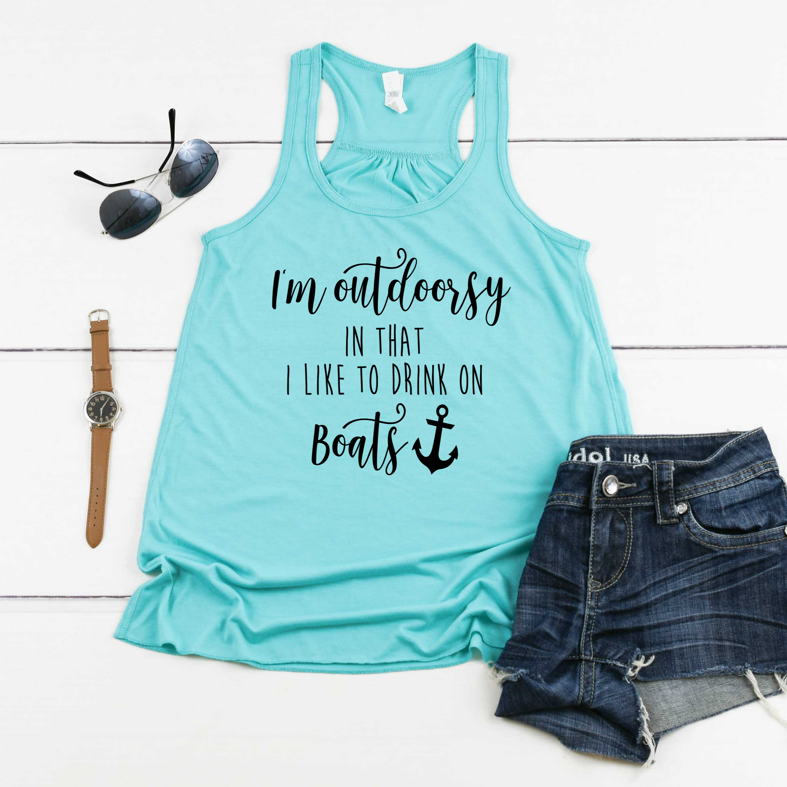 I'm Outdoorsy Drink On Boats Tank