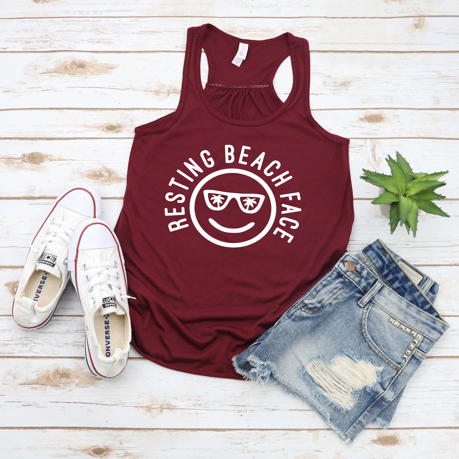Resting Beach Face Tank