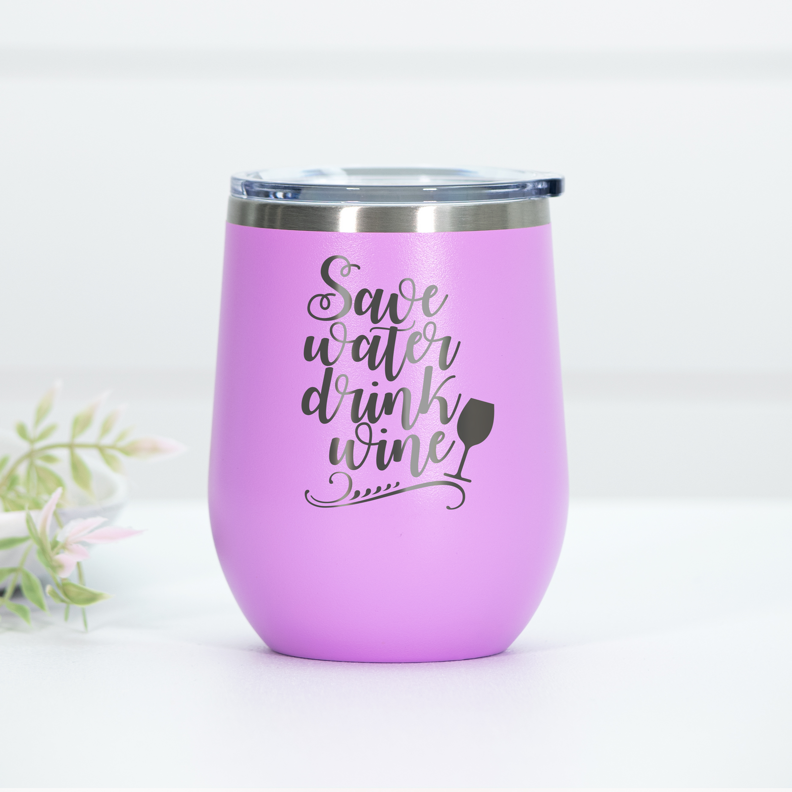 Save Water Drink Wine Engraved Wine Tumbler