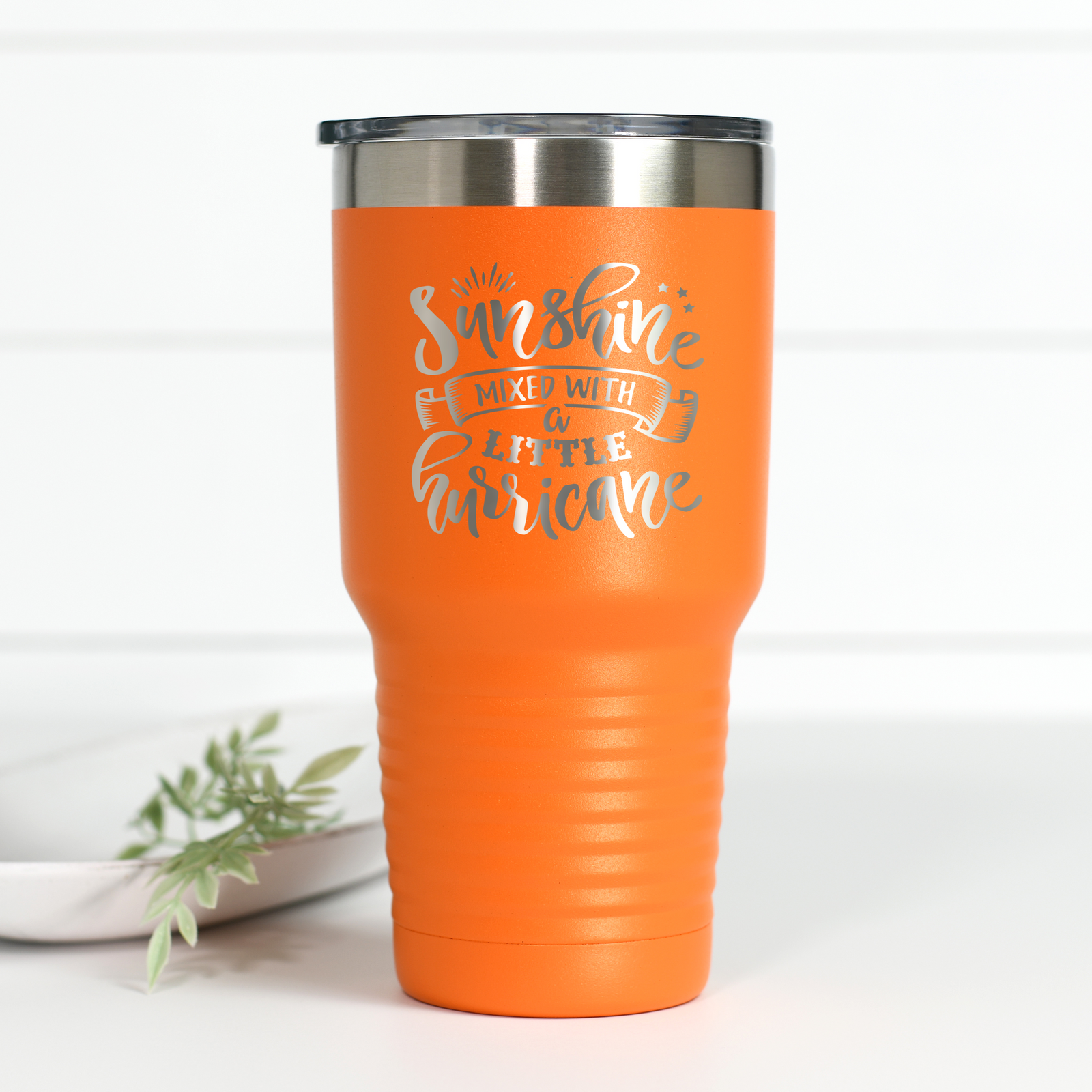 Sunshine Mixed With Hurricane 30 oz Engraved Tumbler