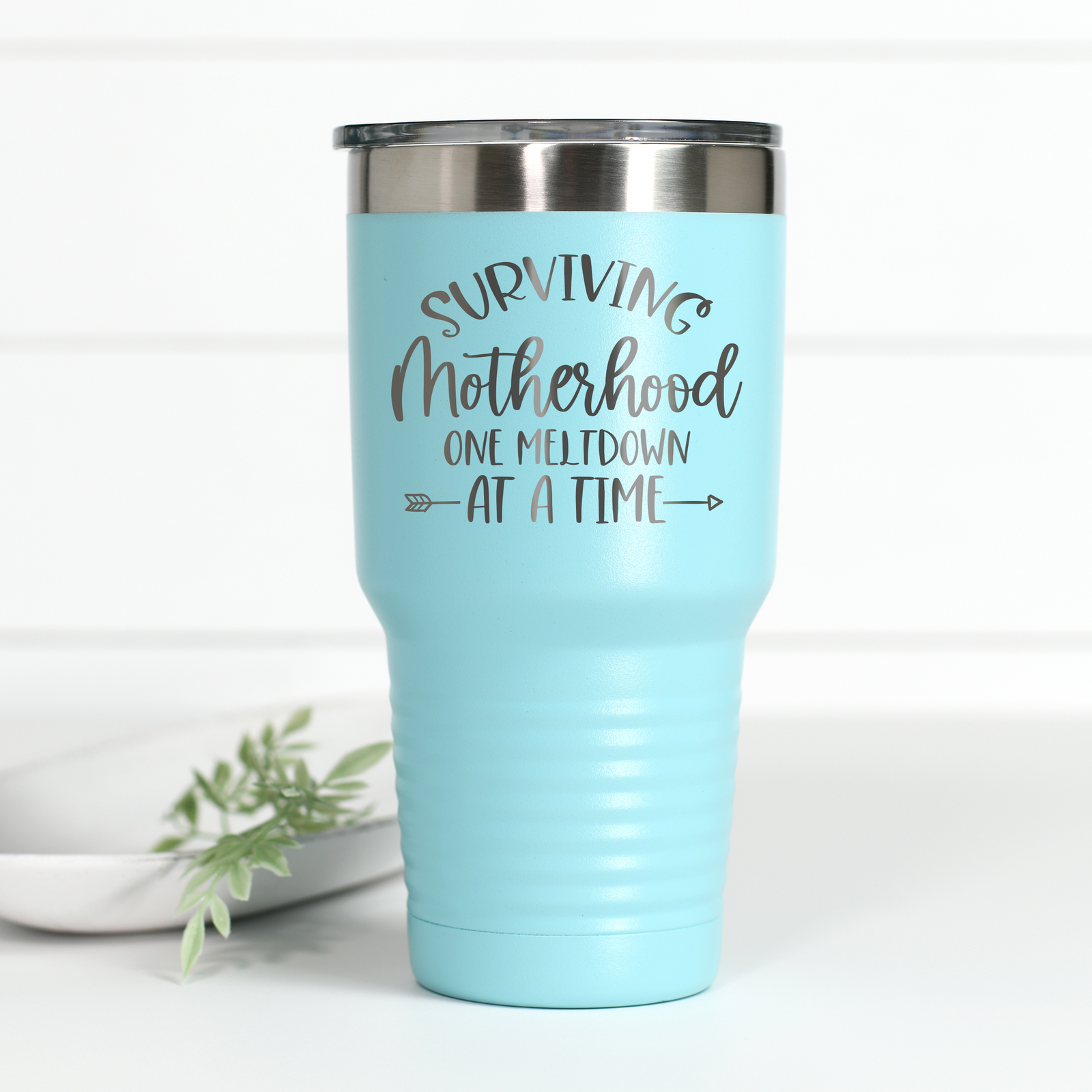 Surviving Motherhood 30 oz Engraved Tumbler