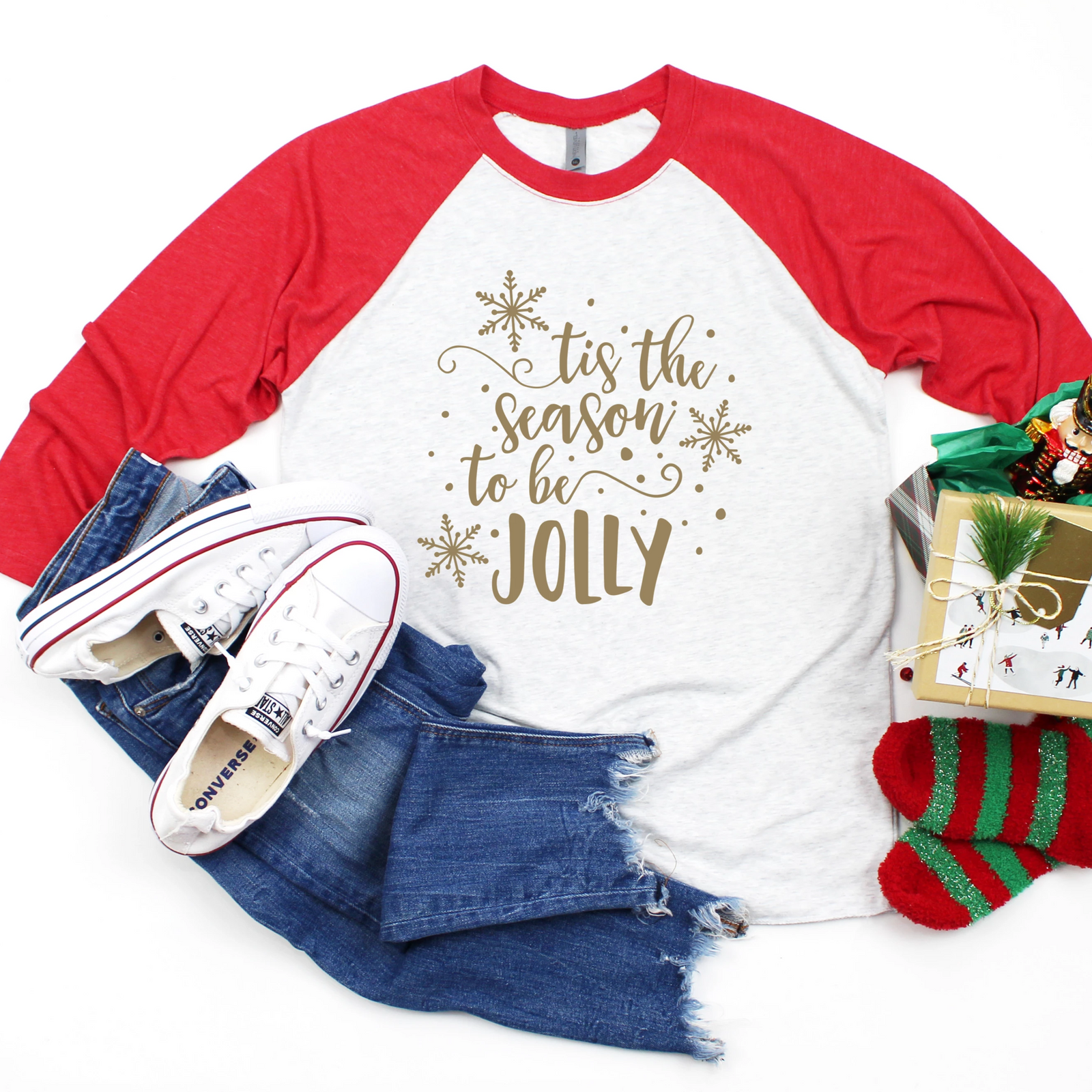 Tis the Season to Be Jolly Raglan Tee