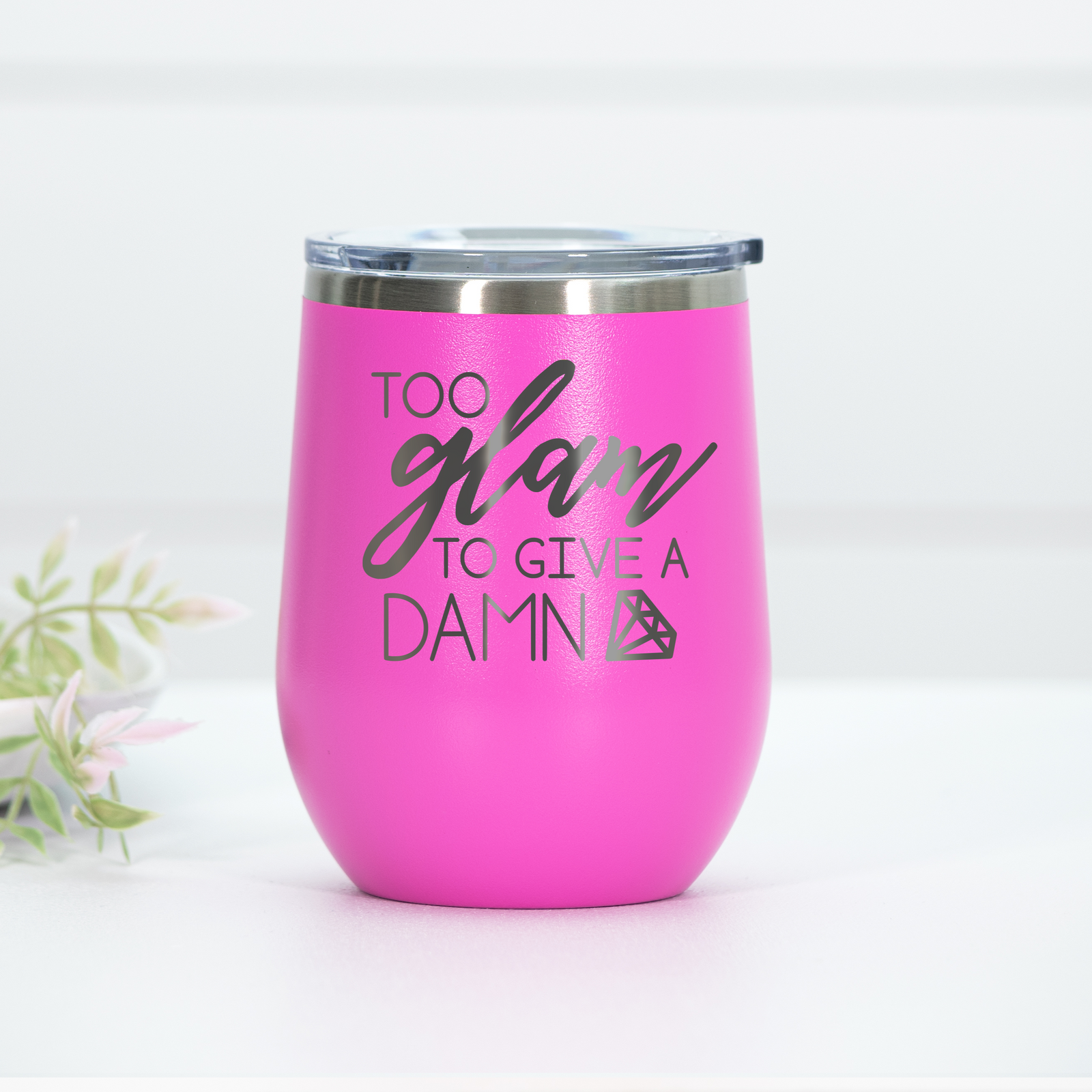 Too Glam Engraved Wine Tumbler