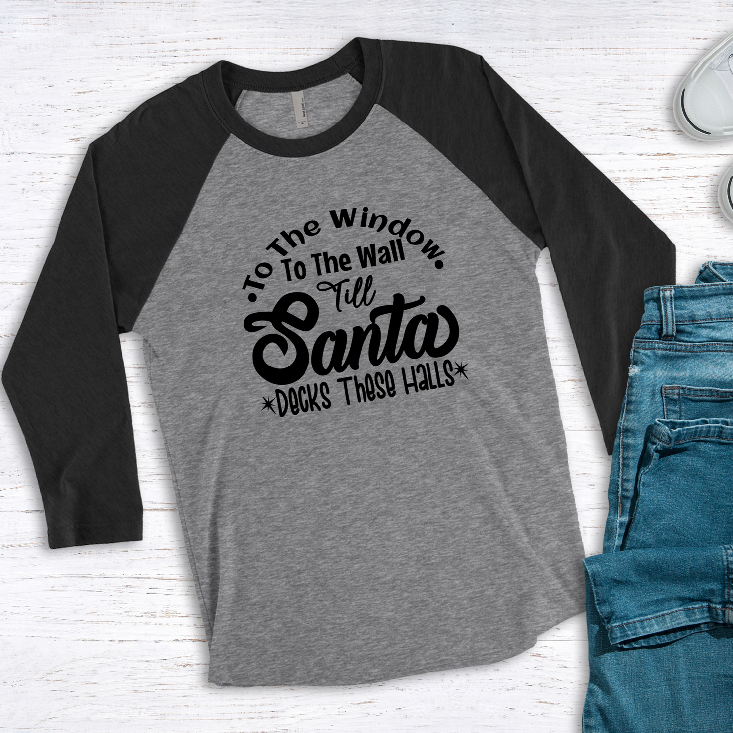 To the Window To the Wall Santa Raglan Tee