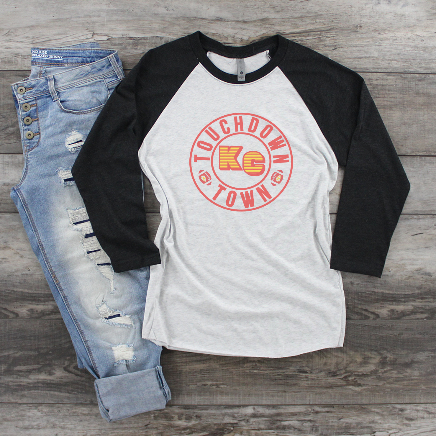 Touchdown Town KC Raglan Tee