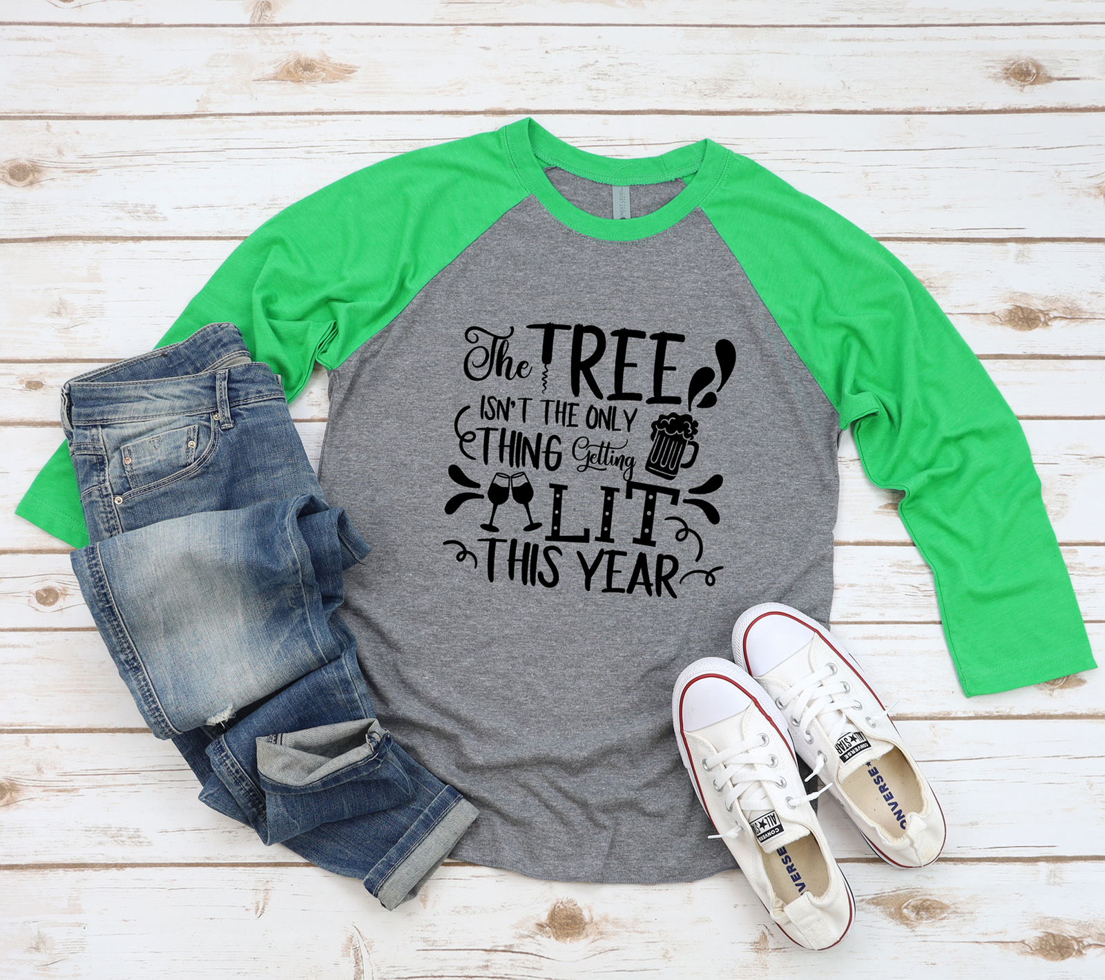 Tree Getting Lit Raglan Tee