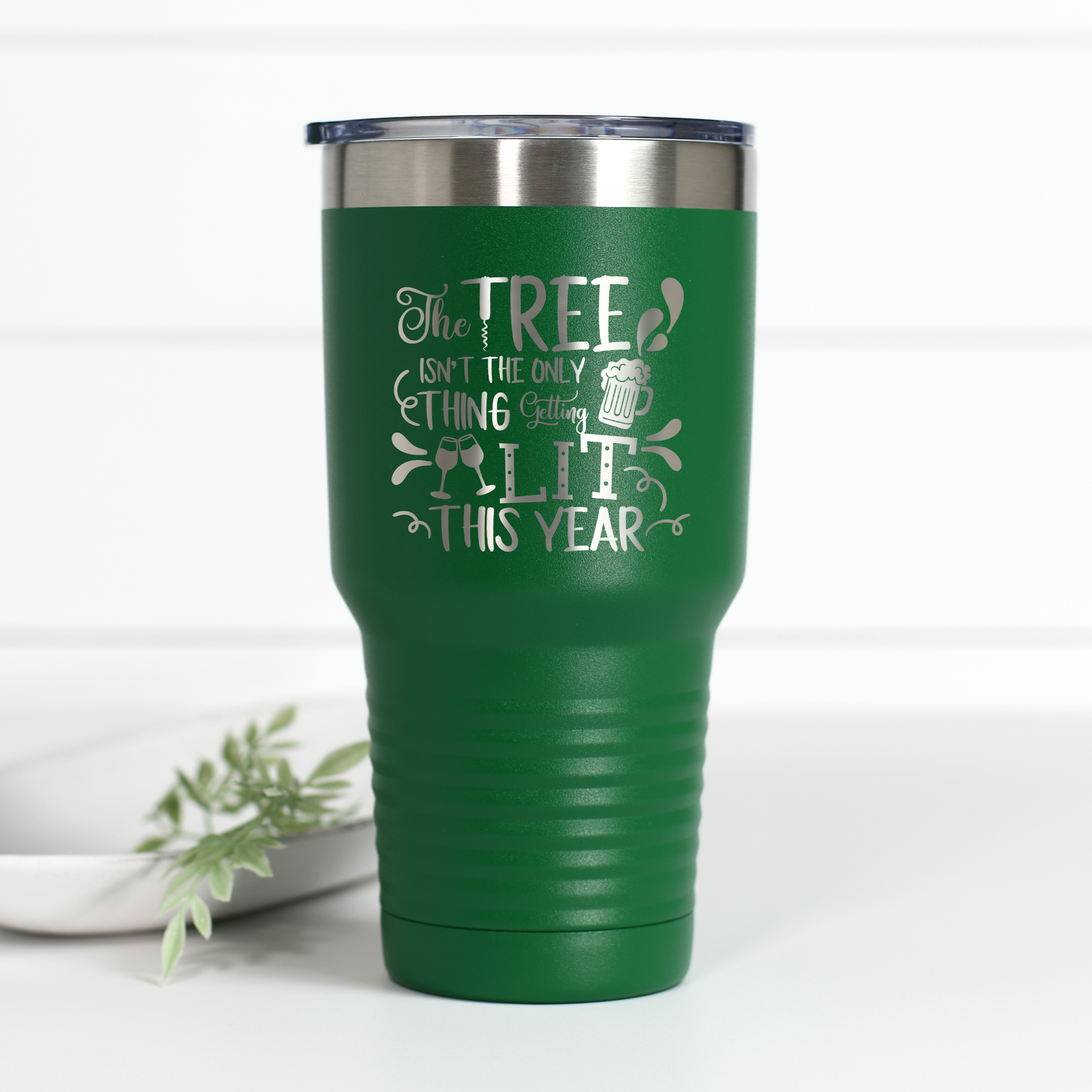 Tree Getting Lit 30 oz Engraved Tumbler