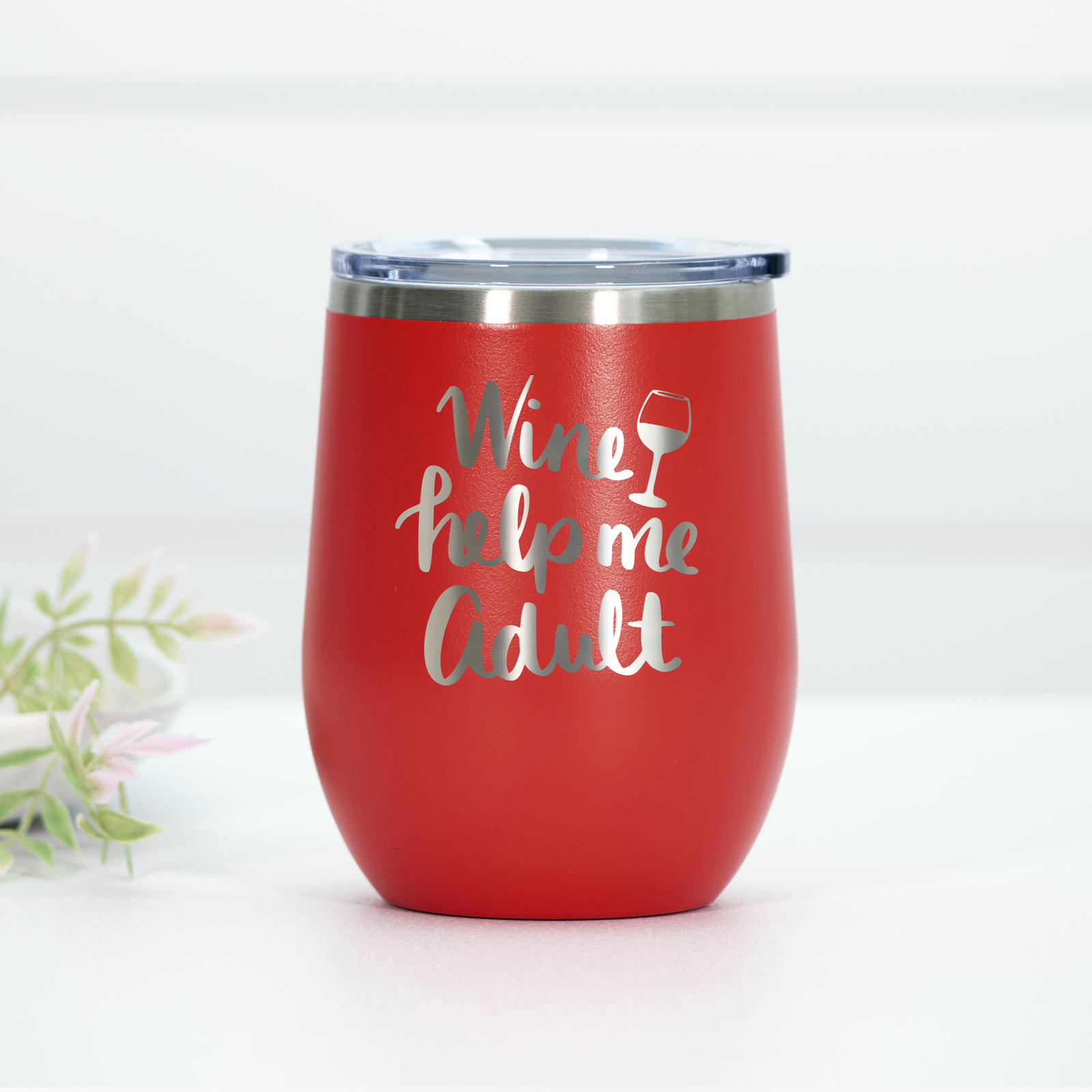 Wine Help Me Adult Engraved Wine Tumbler