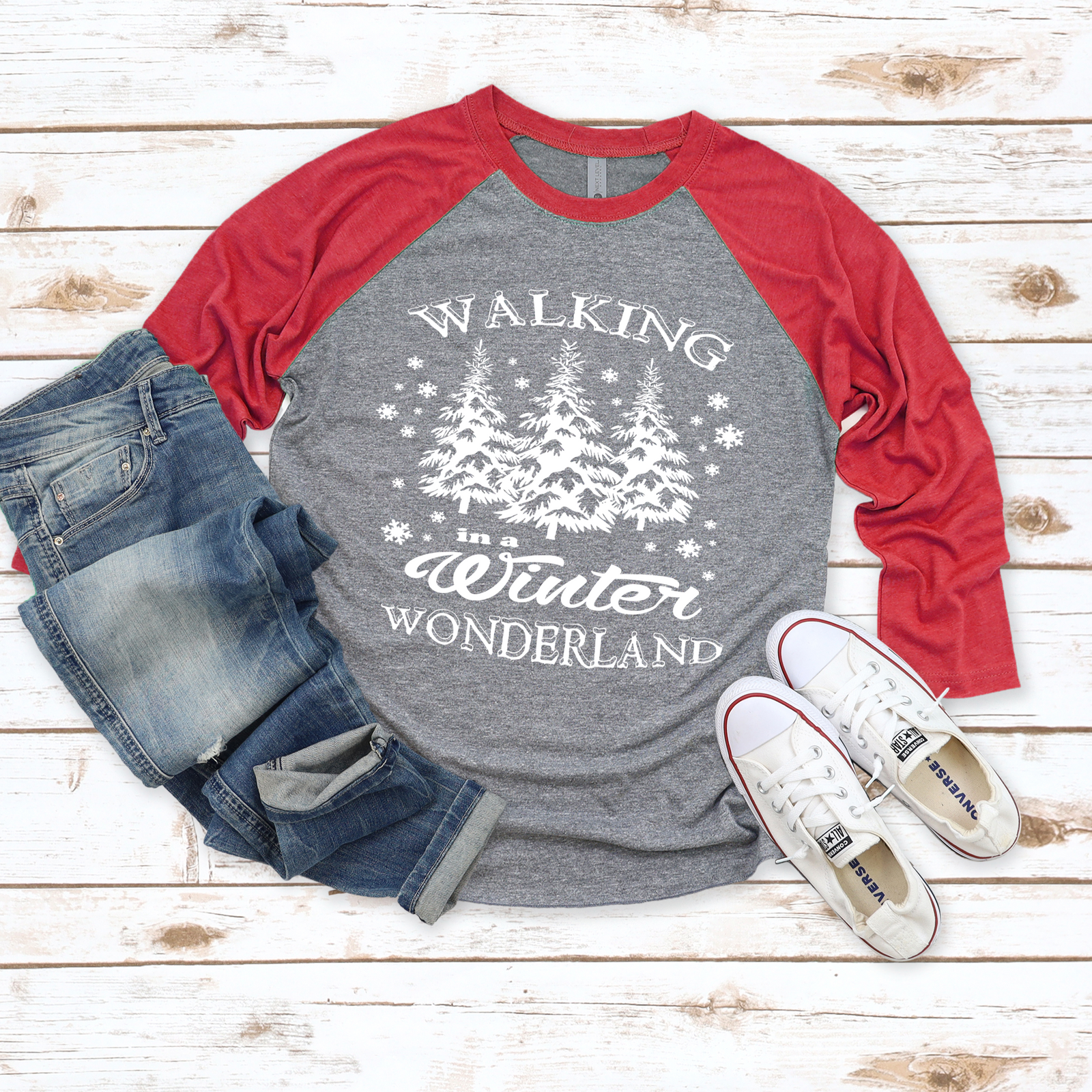 Walking In A Winter Wonderland Raglan Tee